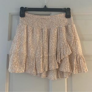 Tan cheetah mini skirt